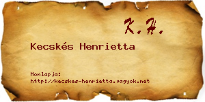 Kecskés Henrietta névjegykártya