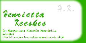 henrietta kecskes business card